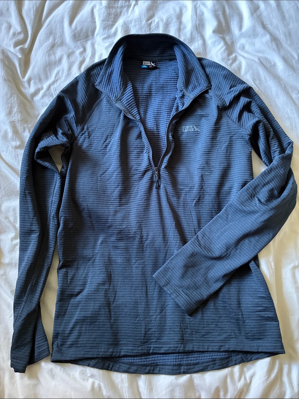 Eddie Bauer Men’s Dark Blue Quarter-Zip Thermal Pullover
